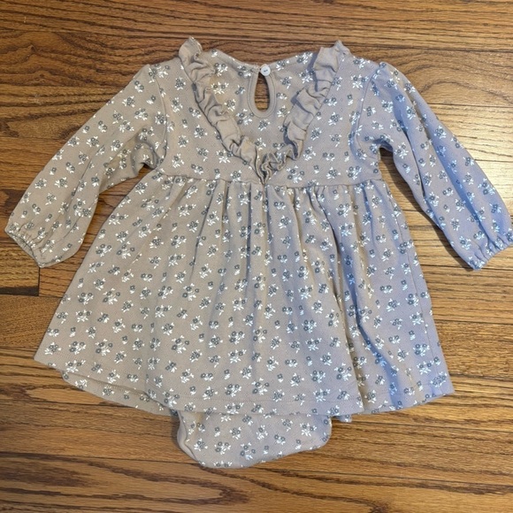 Quincy Mae Floral Ruffle Dress - Taupe - Picture 3 of 4